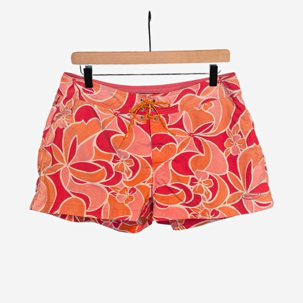 Patagonia Pataloha Floral Board Shorts Size 13 Orange Pink Beach Floral VTG